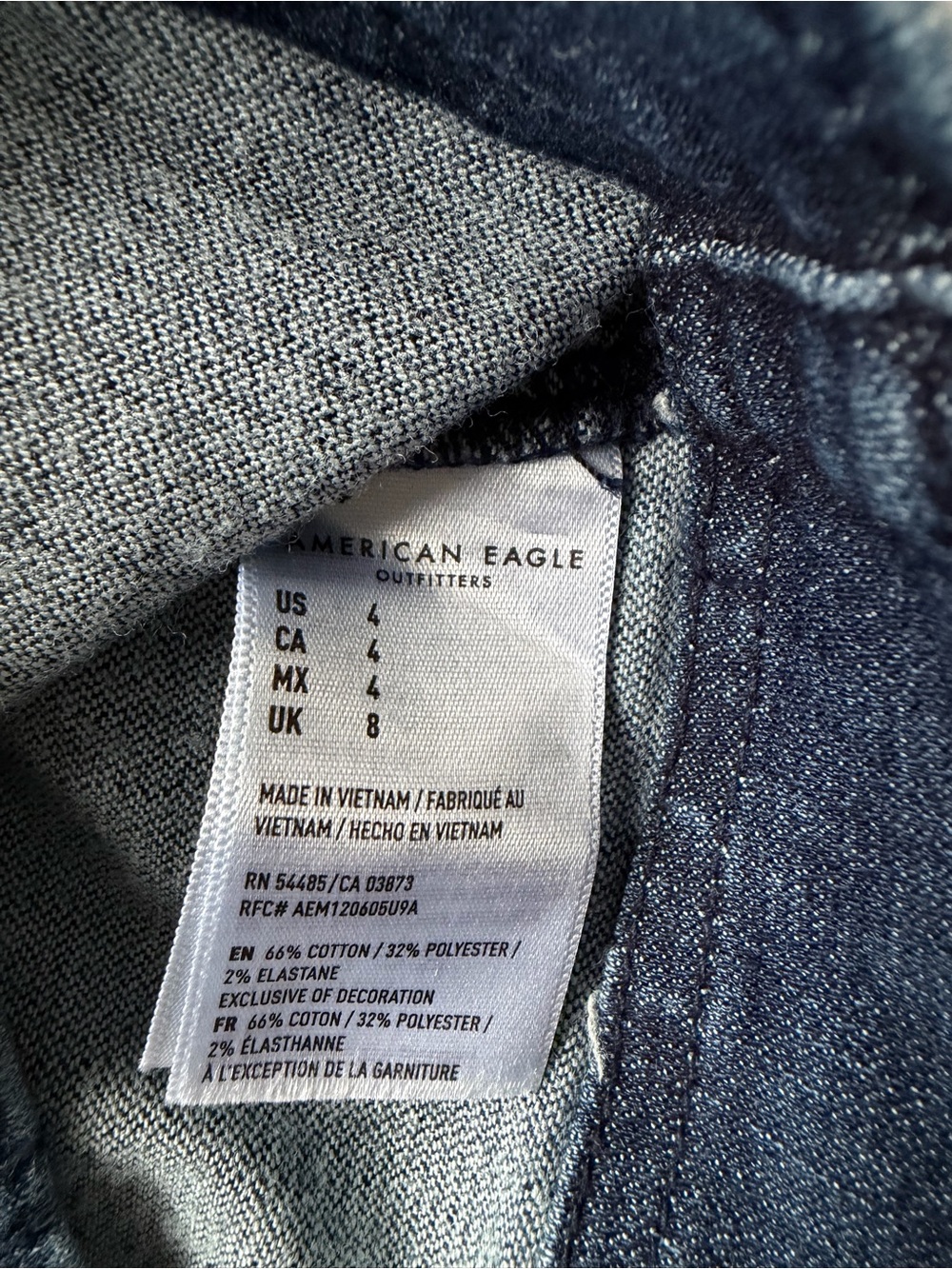 American Eagle Outfitters Strapless Button-Front Denim Mini Dress - Dark Blue - Picture 3 of 4